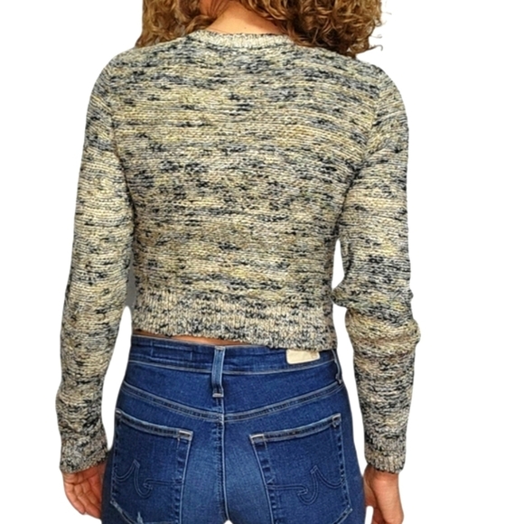 Free People Woven Cotton Zip Cardigan Size XX Small Brown Creme - Picture 3 of 4